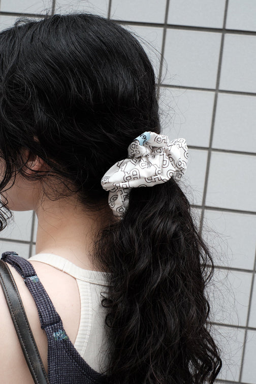 Satin Monogram Scrunchie