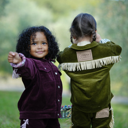 CORDUROY FRINGE JACKET