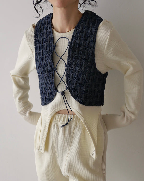 Denim Lace Up Vest