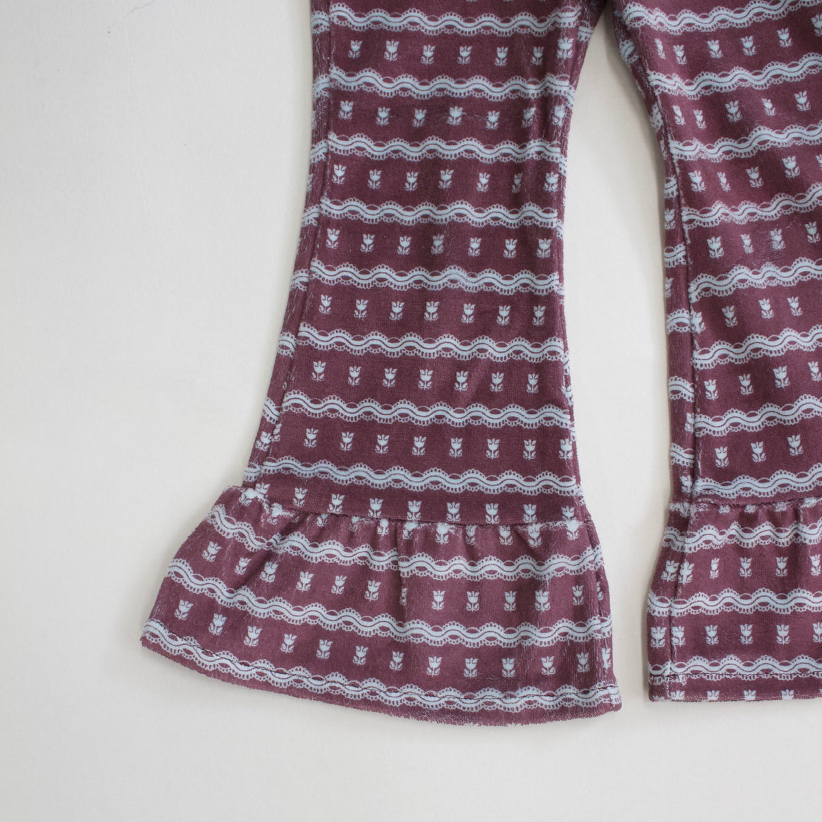 Jamée Rousse VELOUR FRILLED FLARE PANTS
