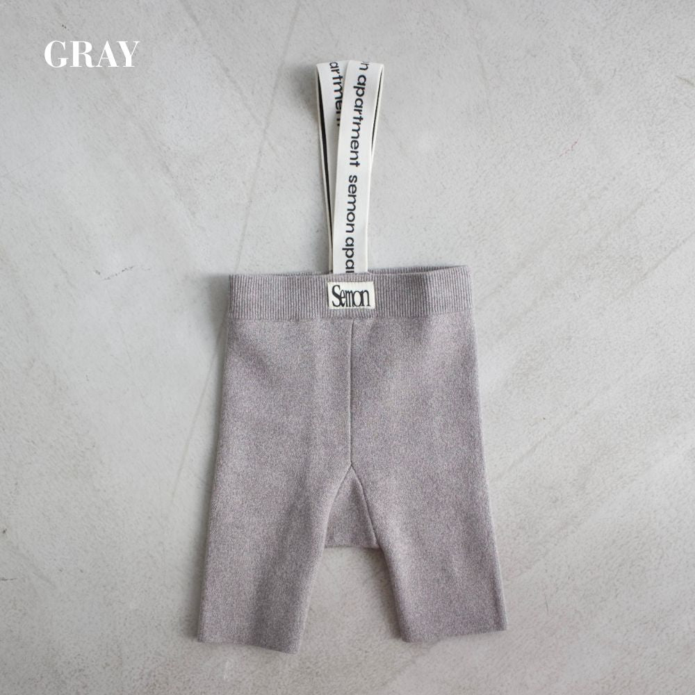 Semon ApartMent 26SS LOGO SUSPENDER SHORTS グレー