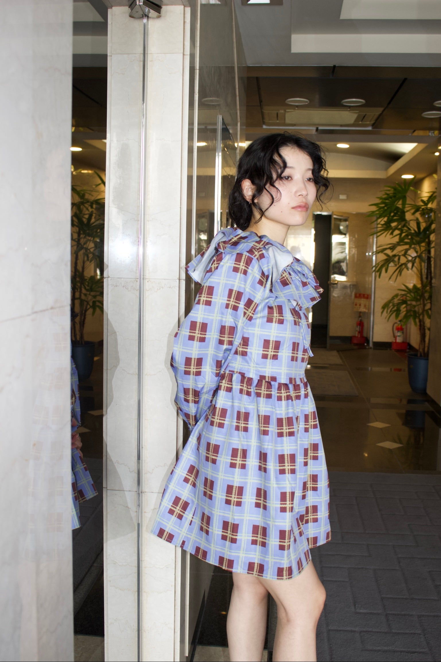 andwang Élégance Ribbon Dress チェック 26ssタータンチェックワンピ | 3way Tartan Check Dress | Frö