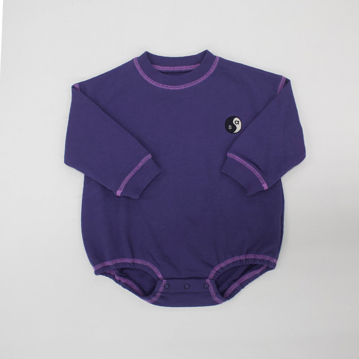 YIN YANG EMBROIDERY FLEECE ROMPER