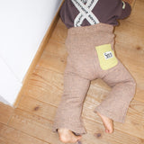 BICOLOR RIB SUSPENDER FLARE PANTS5