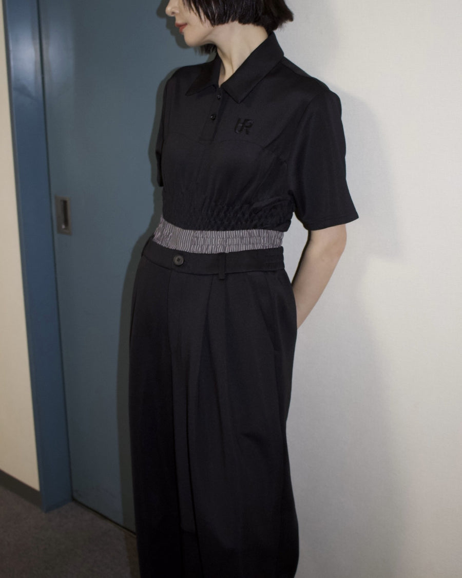 Ponte Double Waist Wide Pants