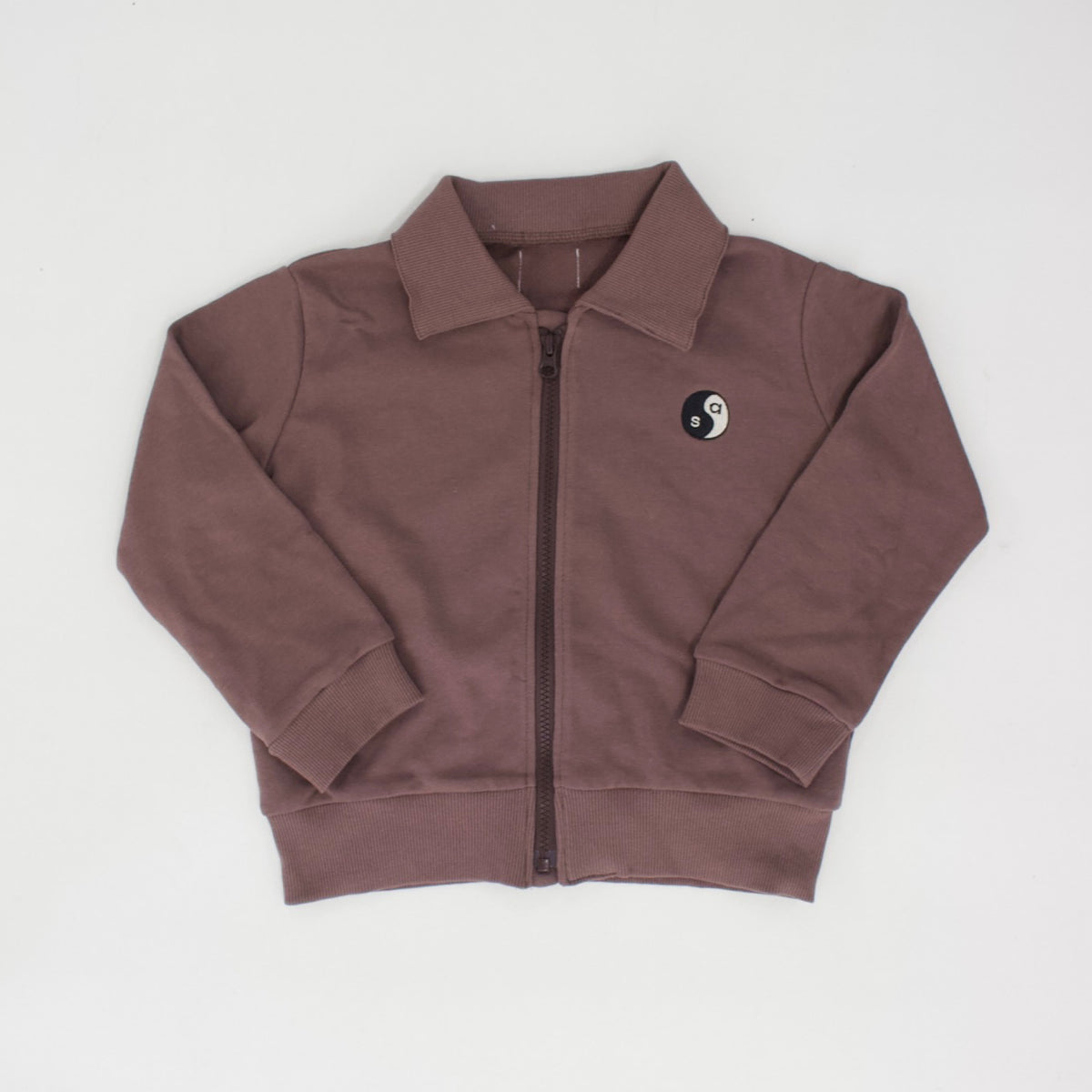 YIN YANG EMBROIDERY FLEECE ZIP-UP JACKET