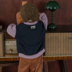 PATCHWORK COLOR-BLOCK KNIT CARDIGAN
