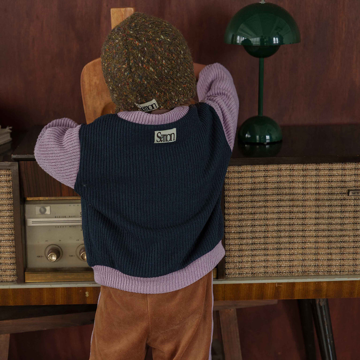 PATCHWORK COLOR-BLOCK KNIT CARDIGAN