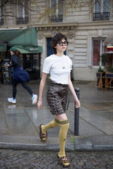 Shirring Logo Print Tee2