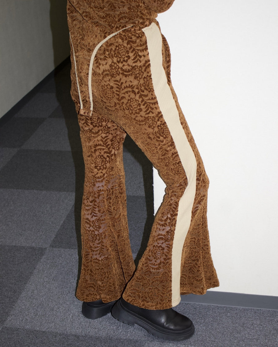 Velour Lace Flare Pants