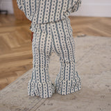 VELOUR FRILLED FLARE PANTS 3
