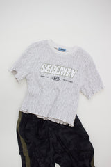 Shirring Logo Print Tee9