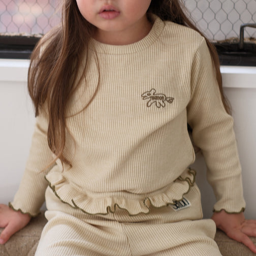 WAFFLE HORSE EMBROIDERY MERROW LONG-SLEEVE T-SHIRT