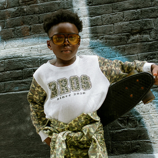 WAFFLE CAMOUFLAGE LONG SLEEVE T-SHIRT