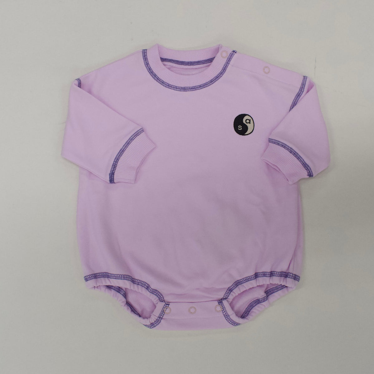 YIN YANG EMBROIDERY FLEECE ROMPER