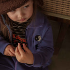 YIN YANG EMBROIDERY FLEECE ZIP-UP JACKET