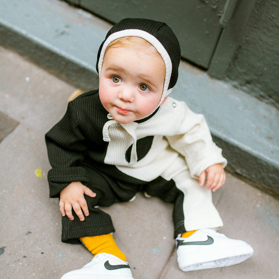 2TONE RIB YIN YANG COVERALL
