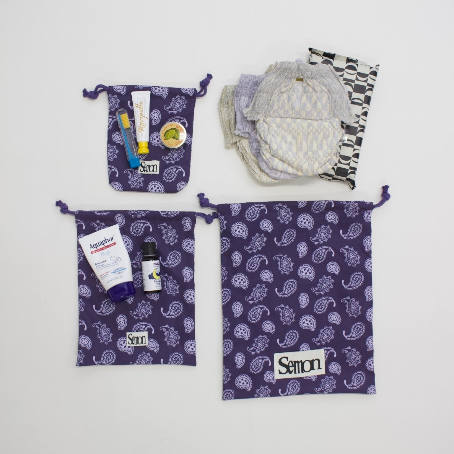 6/26(Fri)12:00-restock＆new colors】3SET PATTERN DRAWSTRING BAGS – Frö