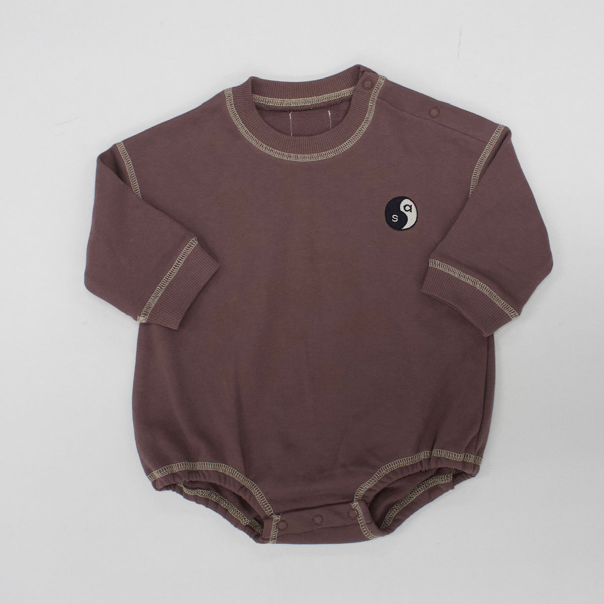 YIN YANG EMBROIDERY FLEECE ROMPER