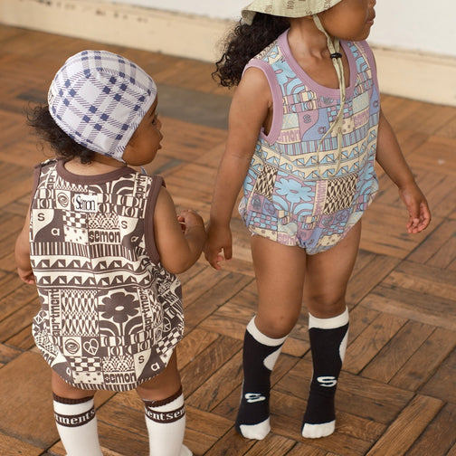 PANEL PRINT TANK ROMPERS