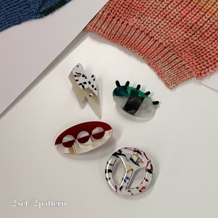 2-Set Acrylic Hair Clips
