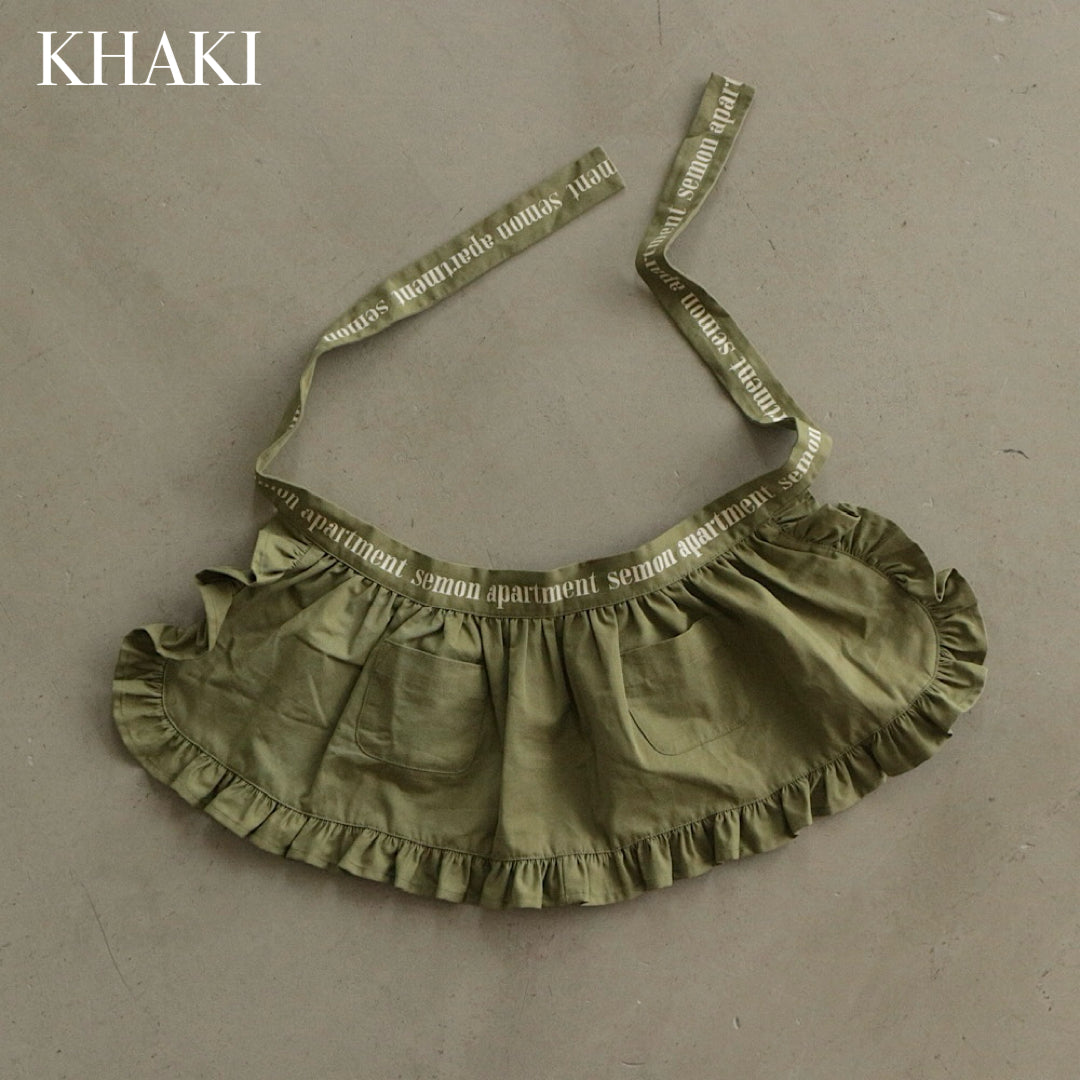Semon ApartMent FRILL APRON SKIRT カーキ