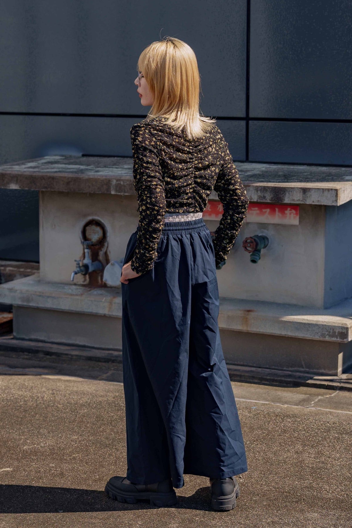 Semon ApartMent AR LOGO NYLON WIDE PANTS