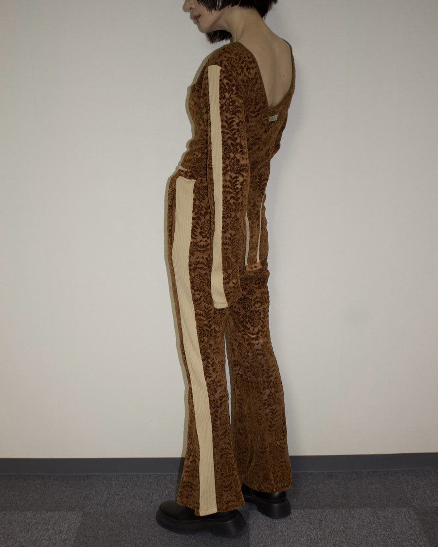 Velour Lace Flare Pants