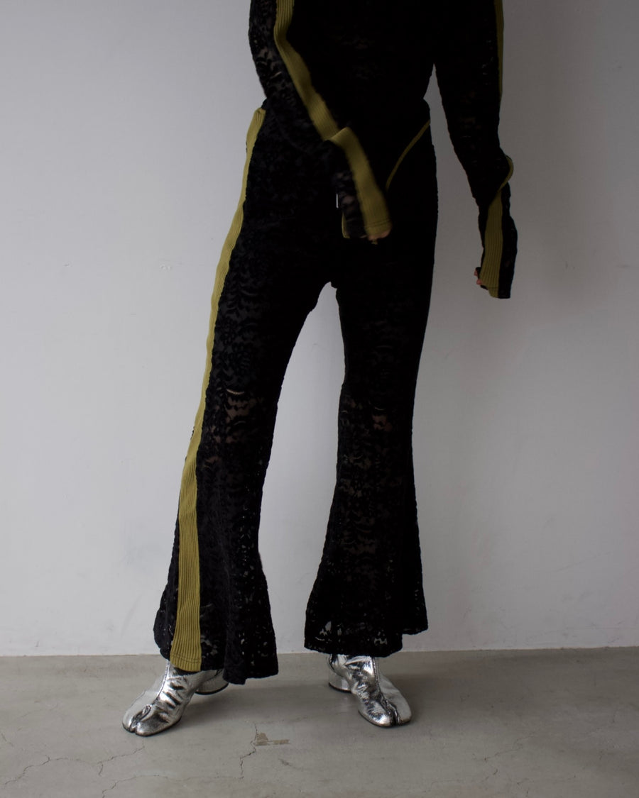 Velour Lace Flare Pants