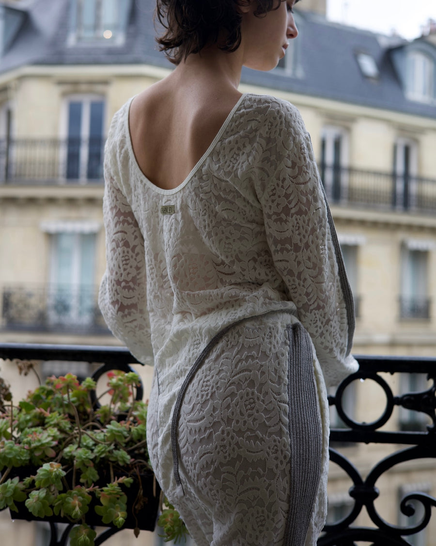 Velour Lace Flare Pants
