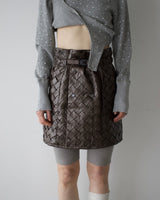 Faux Leather Intrecciato Skirt1