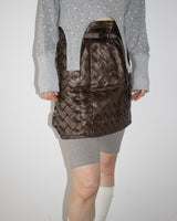Faux Leather Intrecciato Skirt11
