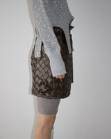 Faux Leather Intrecciato Skirt12