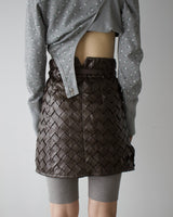 Faux Leather Intrecciato Skirt15