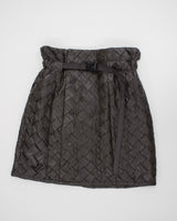 Faux Leather Intrecciato Skirt17