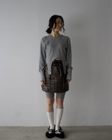 Faux Leather Intrecciato Skirt7