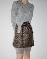 Faux Leather Intrecciato Skirt9