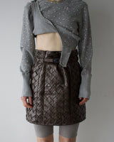 Faux Leather Intrecciato Skirt10