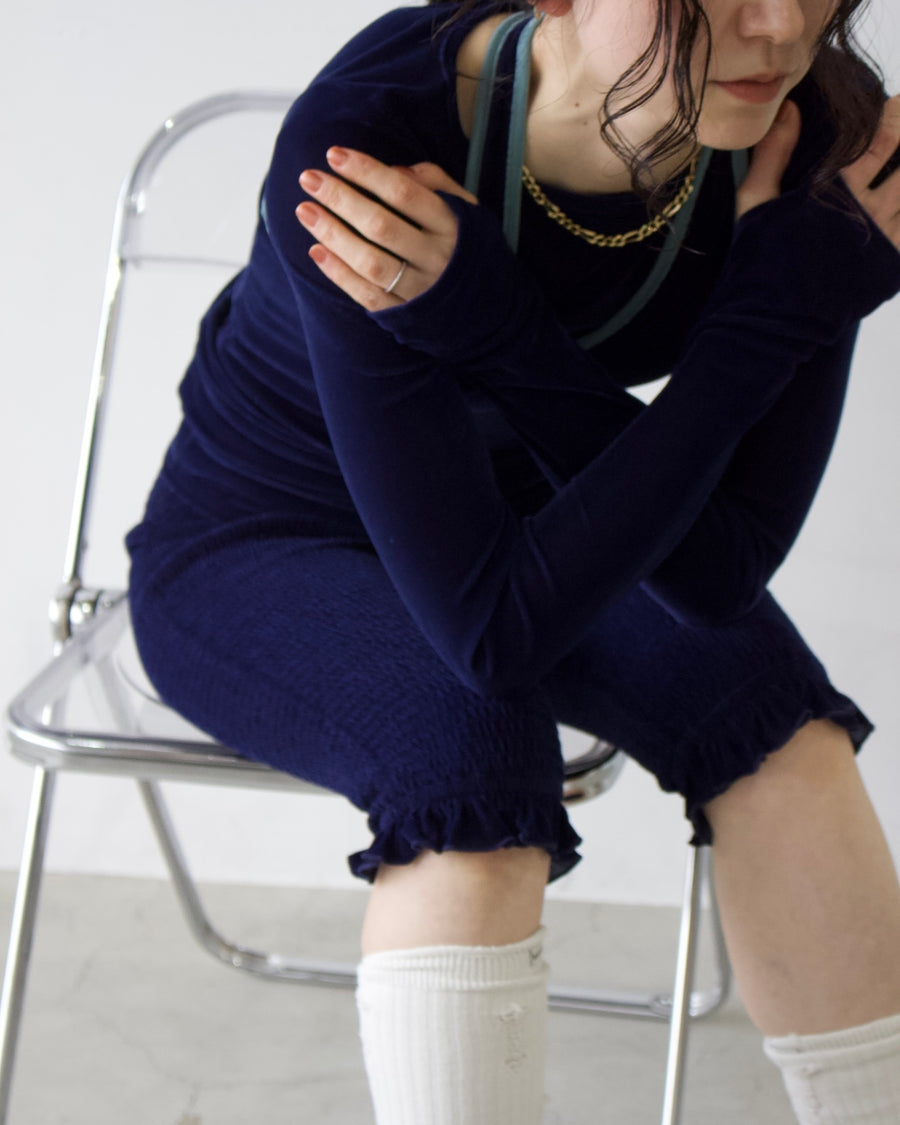 Velour Biker Pants