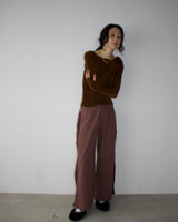 Denim Side Rib Wide Pants2