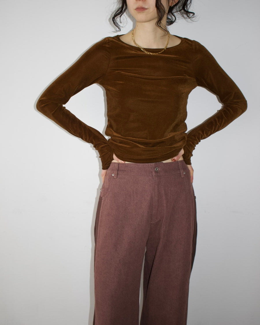Denim Side Rib Wide Pants