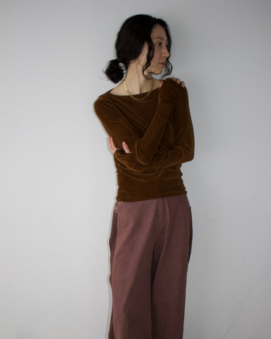 Denim Side Rib Wide Pants