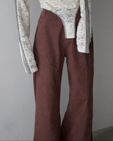 Denim Side Rib Wide Pants9