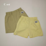 2COLOR SET SIMPLE HALF PANTS 4