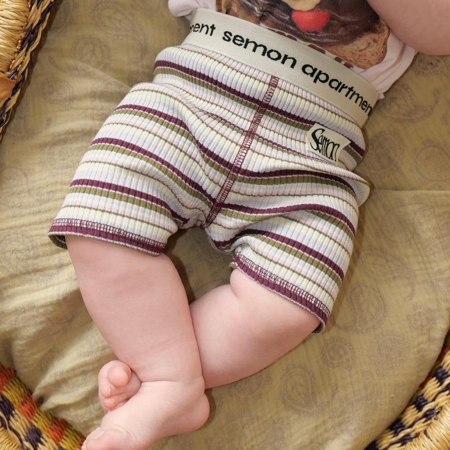 RIBBED BORDER HALF PANTS
