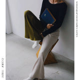 【 unisex series 】ASYMMETRY RIB FLARE PANTS1