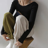 【 unisex series 】ASYMMETRY RIB FLARE PANTS4