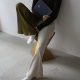 【 unisex series 】ASYMMETRY RIB FLARE PANTS5