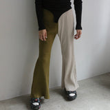 【 unisex series 】ASYMMETRY RIB FLARE PANTS6