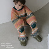 MIXED BORDER KNIT FLARE PANTS 6